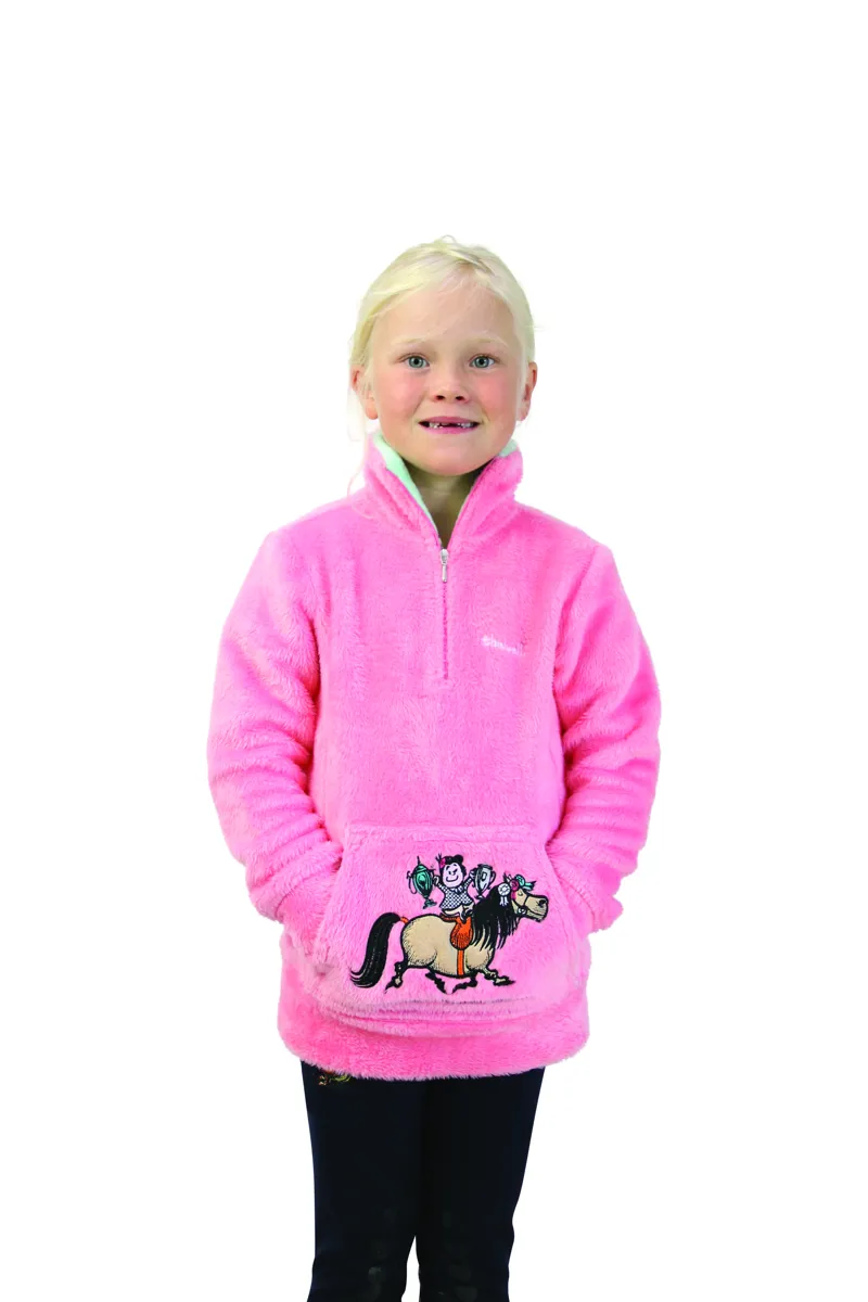 Hy Equestrain Thelwell Collection Childrens Soft Fleece Pink-1